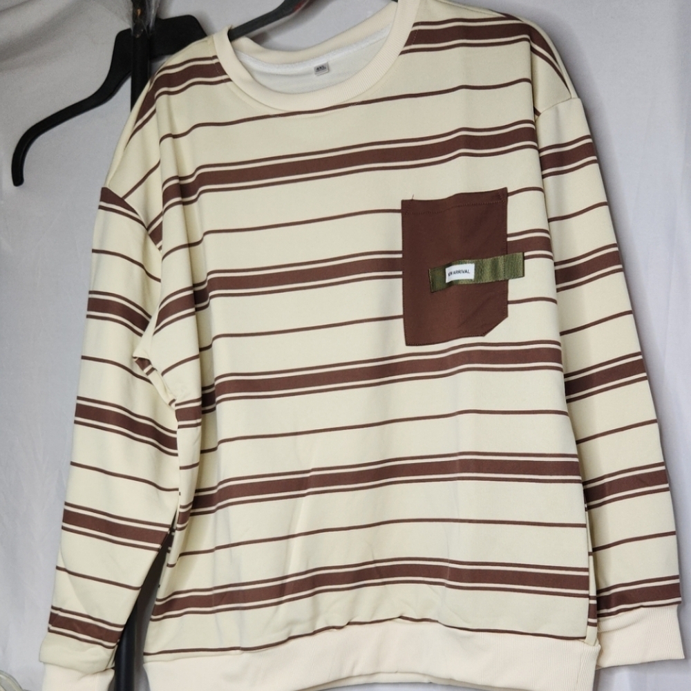 Men's New Arrival Striped Long Sleeve Shirt - 4XL